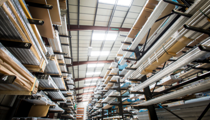 Aluminium panels and frames in the Kestrel factory.
