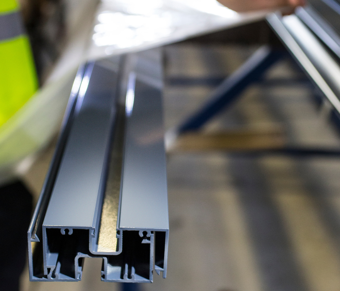 Aluminium frame that has been powder coated.